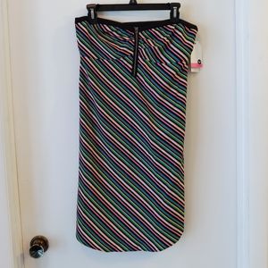 Roxy Vintage Y2k Strapless Neon Striped Dress